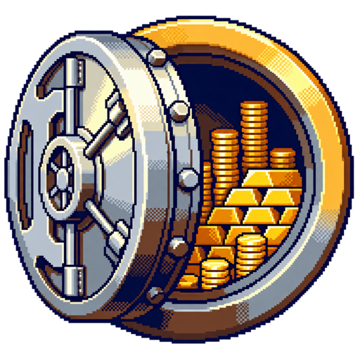 Finlit pixel-art vault filled with coins and gold